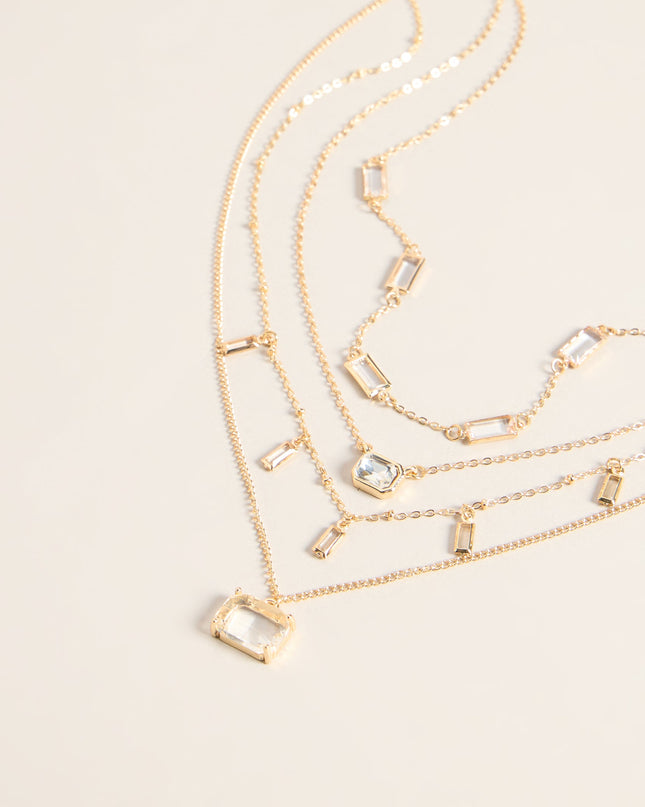 Stacked With Plans Rectangular Gem Necklace Set