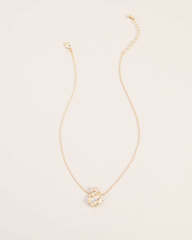 Grace In Motion Rhinestone Swan Necklace