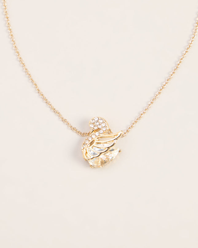 Grace In Motion Rhinestone Swan Necklace