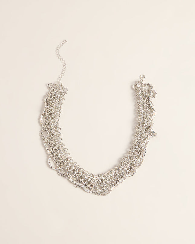 High Impact Rhinestone Chain Statement Necklace