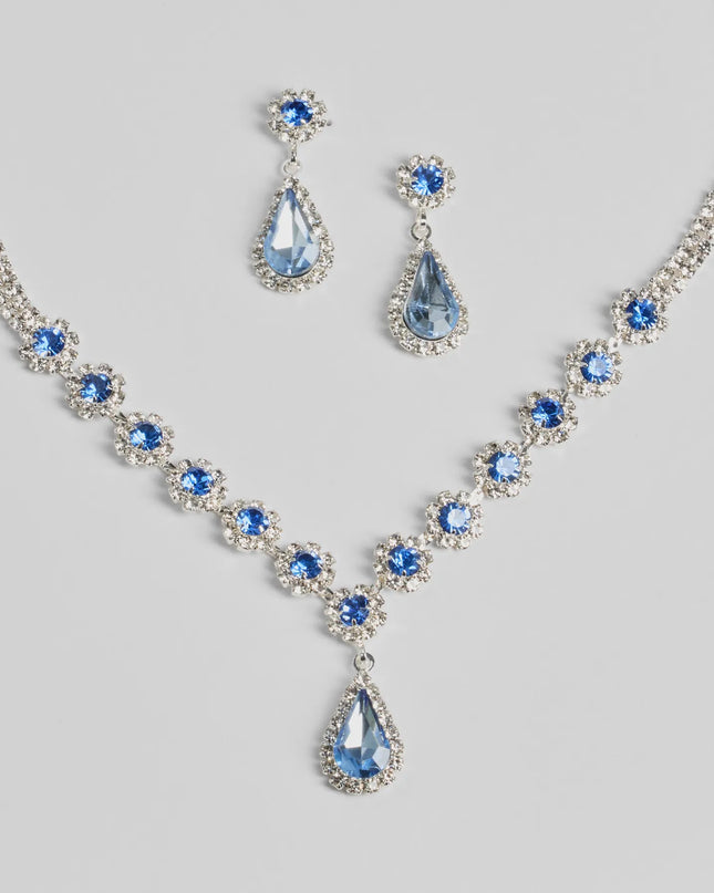 Luxe Beauty Rhinestone Necklace And Earrings Set