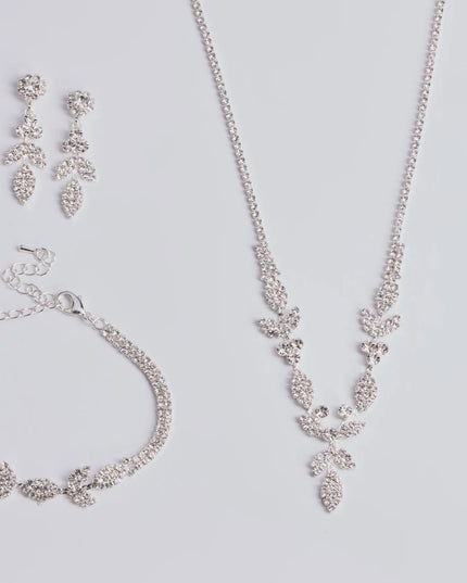 Get inspired with the Luxe Desire Rhinestone Leaf Jewelry Set, a feed-worthy silver piece that’s part of Windsor's updated and curated women’s clothing edit packed with must-have fall outfit ideas.