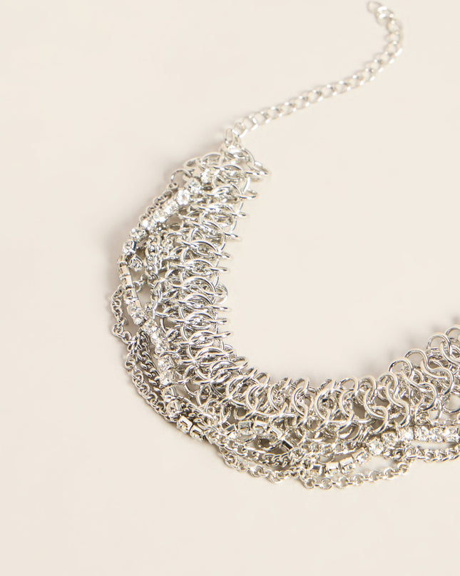 Major Detail Rhinestone Chain Statement Bracelet