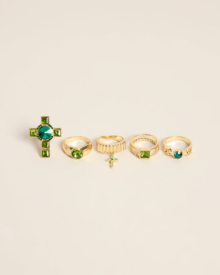 Cross My Mind Gemstone Stackable Ring Set