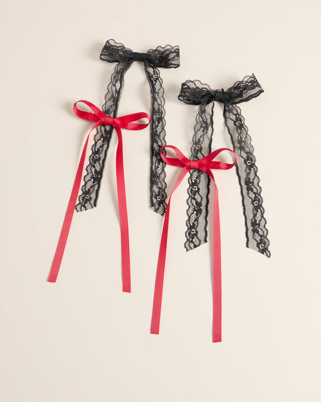 Knot Your Average Lace And Ribbon Hair Bow Set