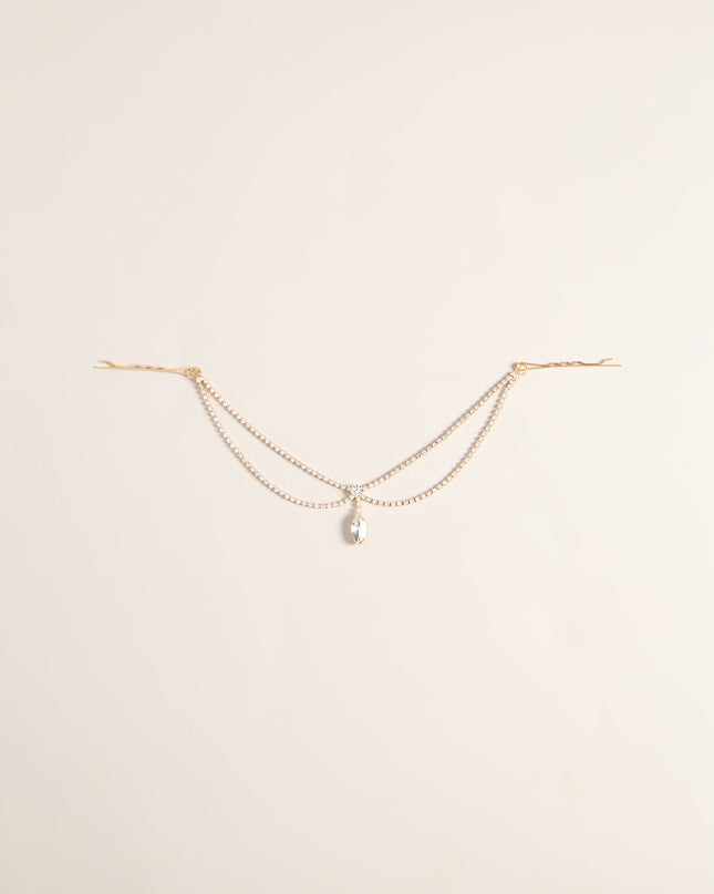 Crown Detail Rhinestone Hair Drape