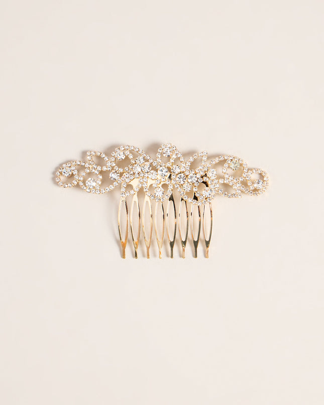 Floral Flourish Rhinestone Hair Comb