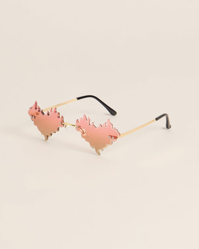 Hotter Than Plans Flame Rimless Sunglasses