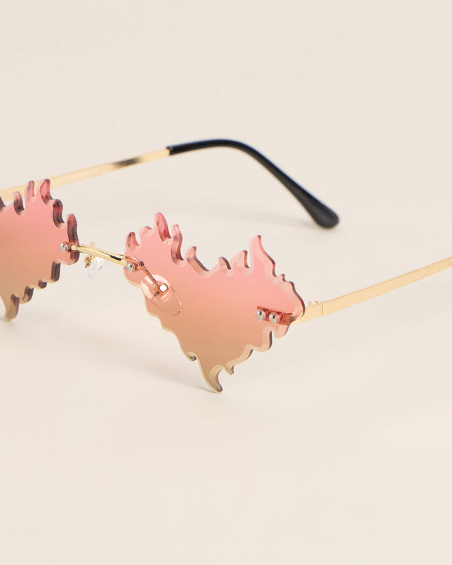 Hotter Than Plans Flame Rimless Sunglasses