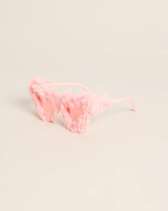 Love at First Look Faux Fur Heart Sunglasses