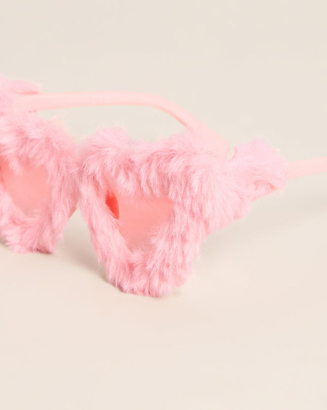 Love at First Look Faux Fur Heart Sunglasses