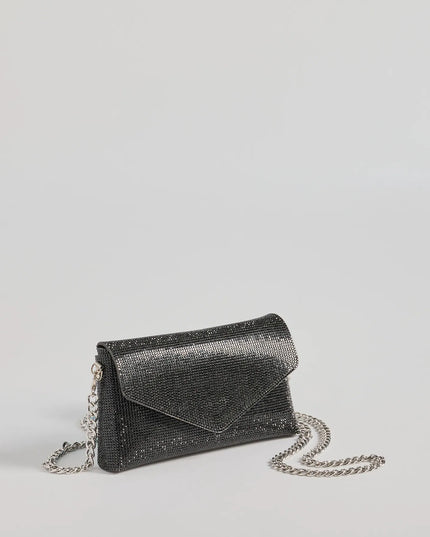 Sparkle Effect Rhinestone Crossbody Purse