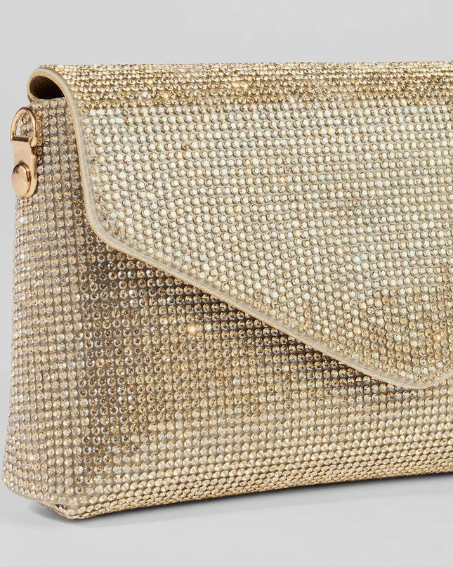 Sparkle Effect Rhinestone Crossbody Purse