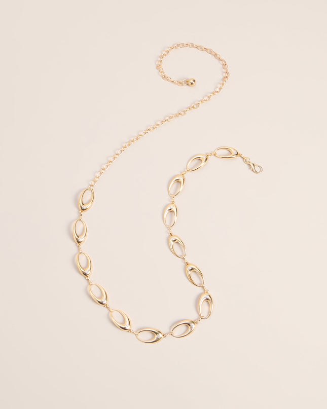 Linked In Bloom Oval Chain Belt