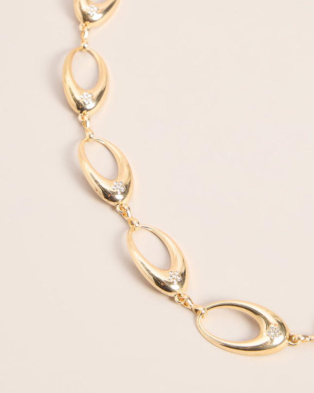 Linked In Bloom Oval Chain Belt