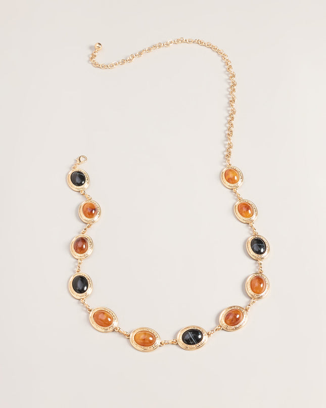 Gem Route Oval Stone Chain Belt