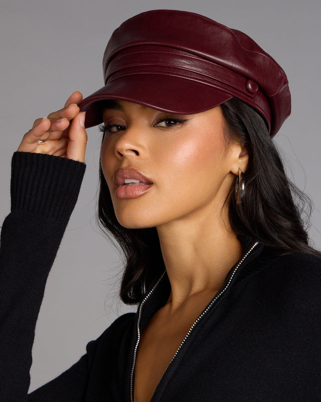 Everyday Edge Faux Leather Cabby Hat