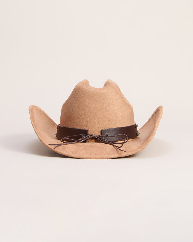 Desert Detail Faux Suede Cowboy Hat