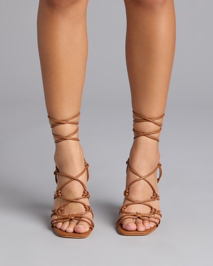 All Tied Up Strappy Block Heels