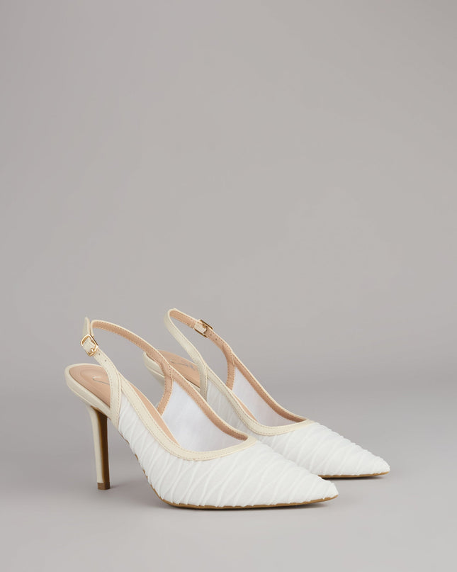 Sheer Chic Tulle Sling-Back Pumps
