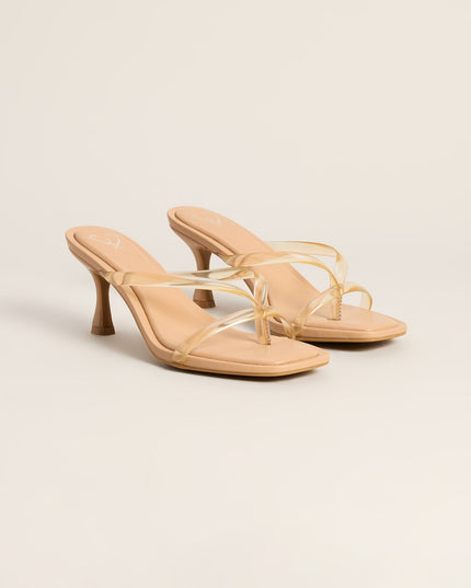 Clear Choice Jelly Thong Strap Kitten Heels