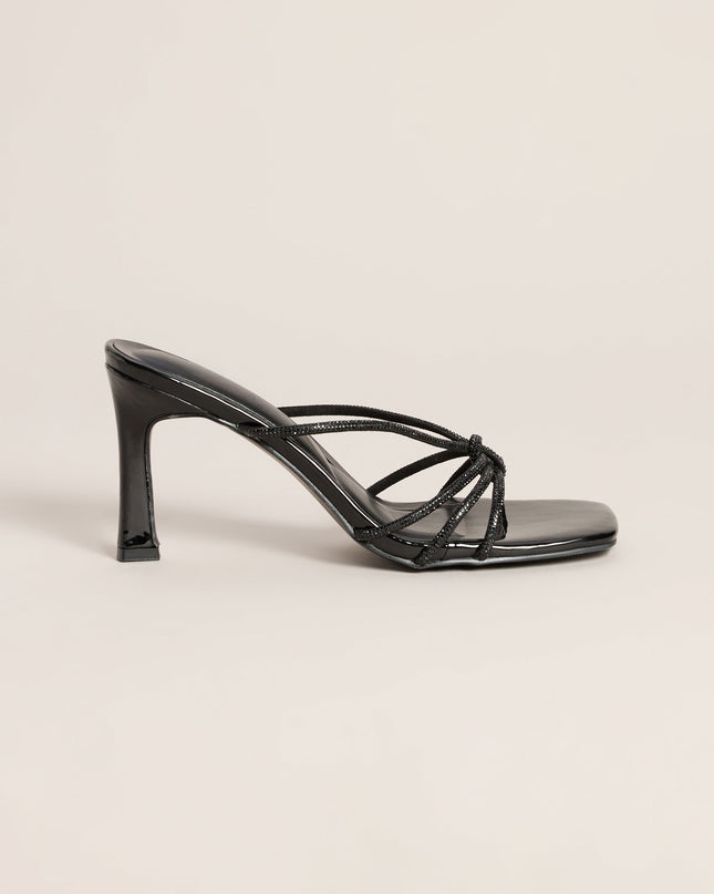 Tie The Look Rhinestone Stiletto Mules