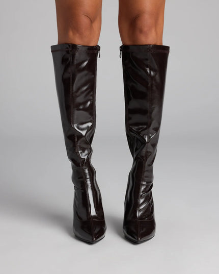 Major Strut Faux Leather Knee-High Stiletto Boots