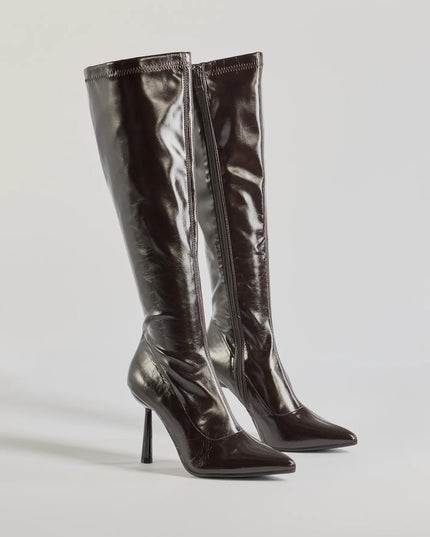 Major Strut Faux Leather Knee-High Stiletto Boots
