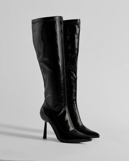Major Strut Faux Leather Knee-High Stiletto Boots