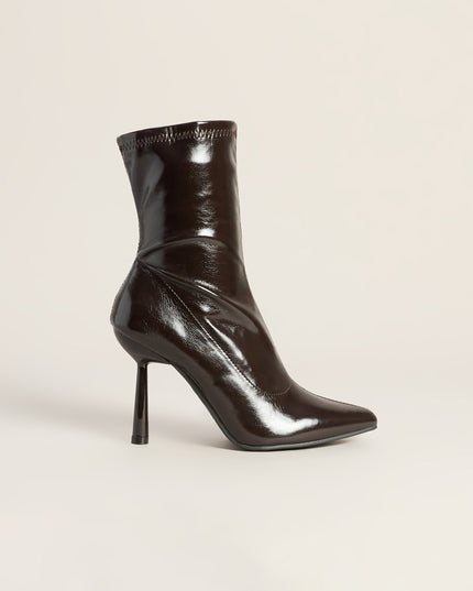 Sleek Stride Faux Leather Stiletto Booties